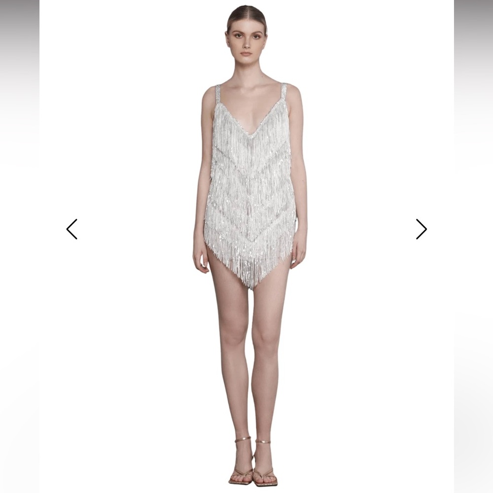 Bronx and Banco White Fringe Mini Dress - Wedding Reception Dress